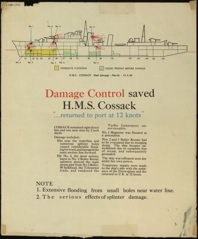 HMS Cossack damage control poster S 1581 (11)